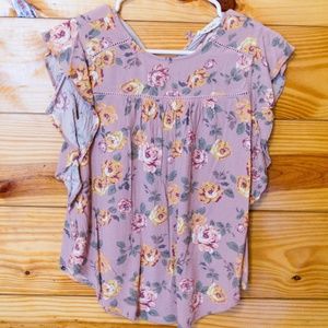 Chloe & Katie Pink Floral Blouse